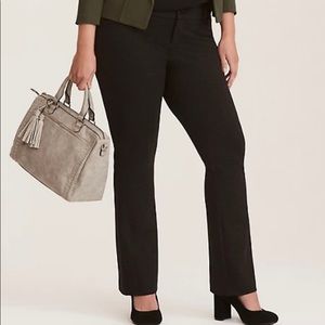 Grey Herringbone Trouser Pants - All-Nighter Ponte
